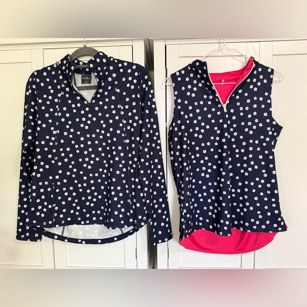 Belyn Key Glacier Floral Pullover & Reversible Tank Bundle Women’s Small Golf
